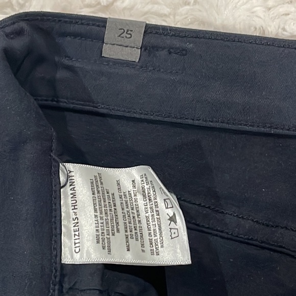 CITIZENS OF HUMANITY Olivia high-rise skinny ankle Sz 25 DarkNavy Leatherette - Picture 13 of 16